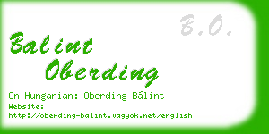 balint oberding business card